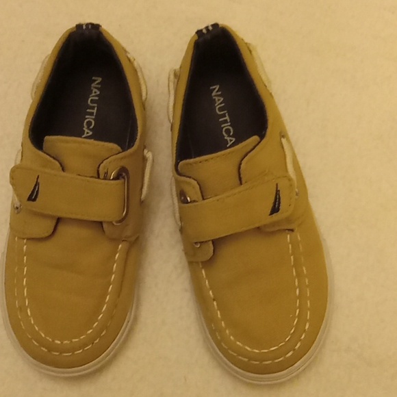 Nautica kids size 9 tan canvas top adjustable strap - Picture 1 of 8